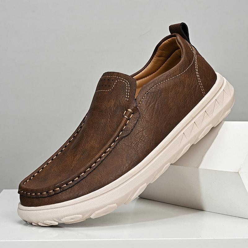New Men's Casual Shoes Fashion Comfortable Men's Shoes High Quality Leather Men Driving Shoes Handmade Flat Shoes Men Sneakers