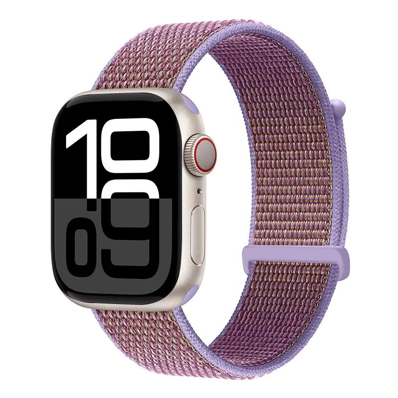 Laço de Nylon para Pulseira Apple Watch 46mm 45mm 44mm 49mm 46mm 40mm 41mm 38mm 42mm Correa Pulseira iWatch Série 6 Se 7 8 9 10 11 ultra1/2/3 pulseira
