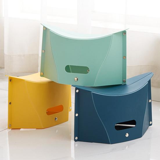 Portable Folding Stool Ultra-Thin Outdoor Plastic Camping Chair Multi-functional Shopping Handbag for Hiking
