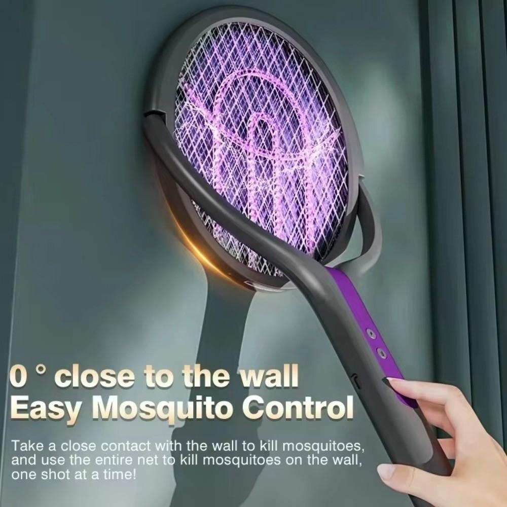 Rechargeable Electric Mosquito Swatter Rotatable Electric Mosquito Racket Fly Killer  Home