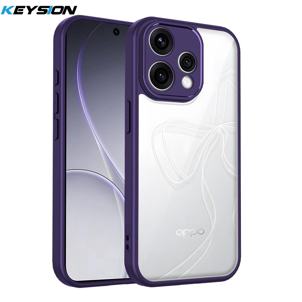 KEYSION Transparent Phone Case for OPPO Reno15 Pro Max 5G Soft Silicone+PC Clear Shockproof Phone Back Cover for OPPO Reno15 F 5G