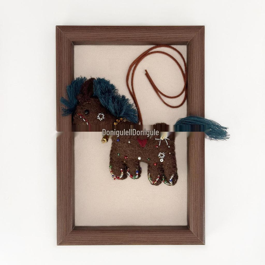 Nepal Handmade Wool Felt Pony Tassel Bag Charm Keychain Ornament