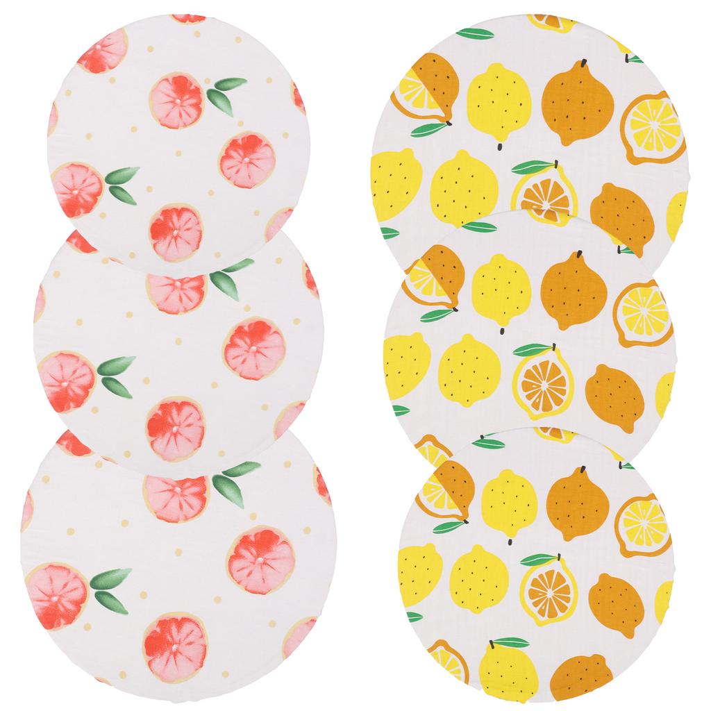 6Pcs Cotton Bowl Covers 3 Sizes Reusable Elastic Cloth Food Storage Bowl Covers for Kitchen Preservation Food Leftover