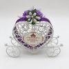 Metal Candy Boxes for Wedding Party Decorations Gift Bags with Ribbons Flower Souvenirs Gift for Guests Carriage Style