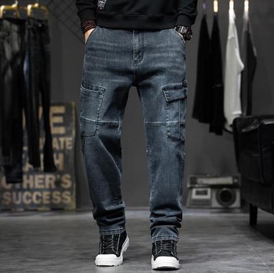 Large Size Men's Spring and Autumn Casual Denim Pants