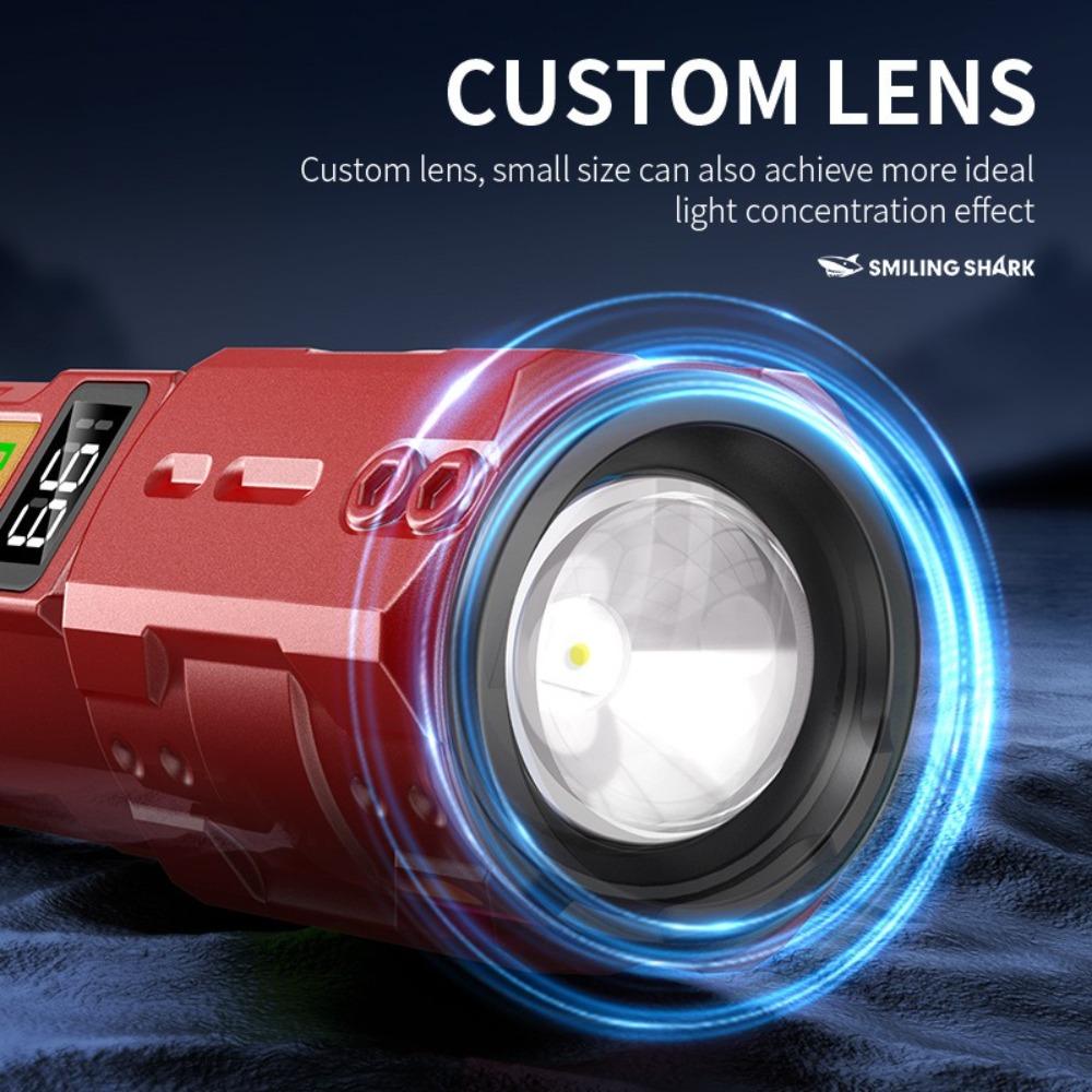 Strong Light Telescopic Zoom  Torch Digital Display Emergency Work Light  Hiking