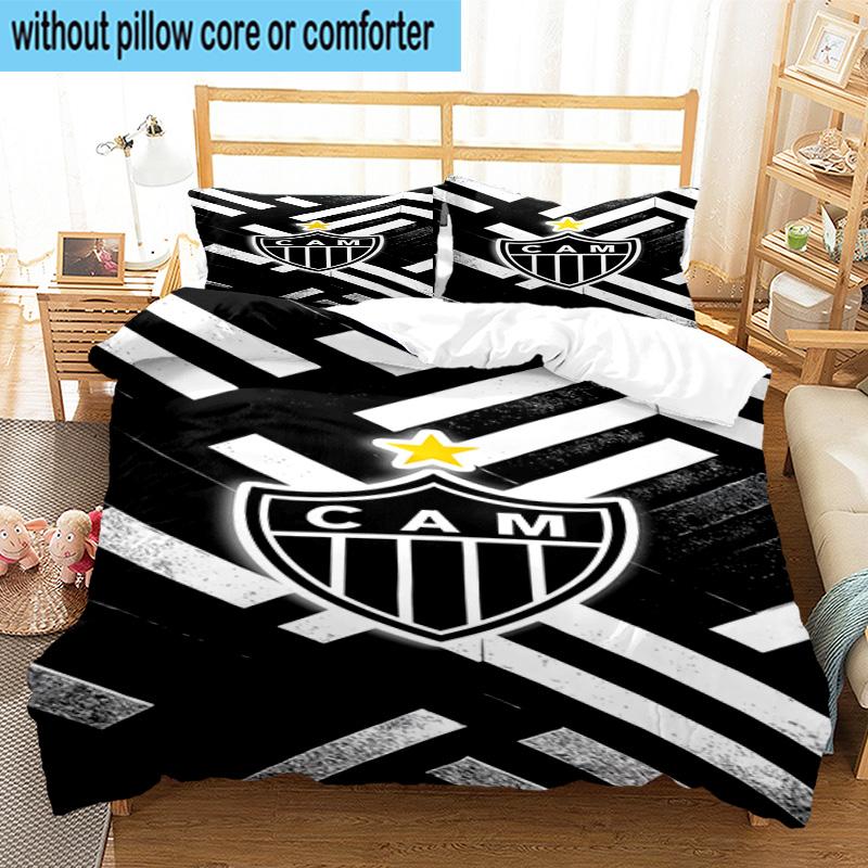 3er Set Bettwäsche Clube Atlético Mineiro Mit Wappen Bettbezug Verschluss Enthält 1 Bettbezug & 2 Kissenbezüge Bettwäsche Sets Heimdekoration Geschenke