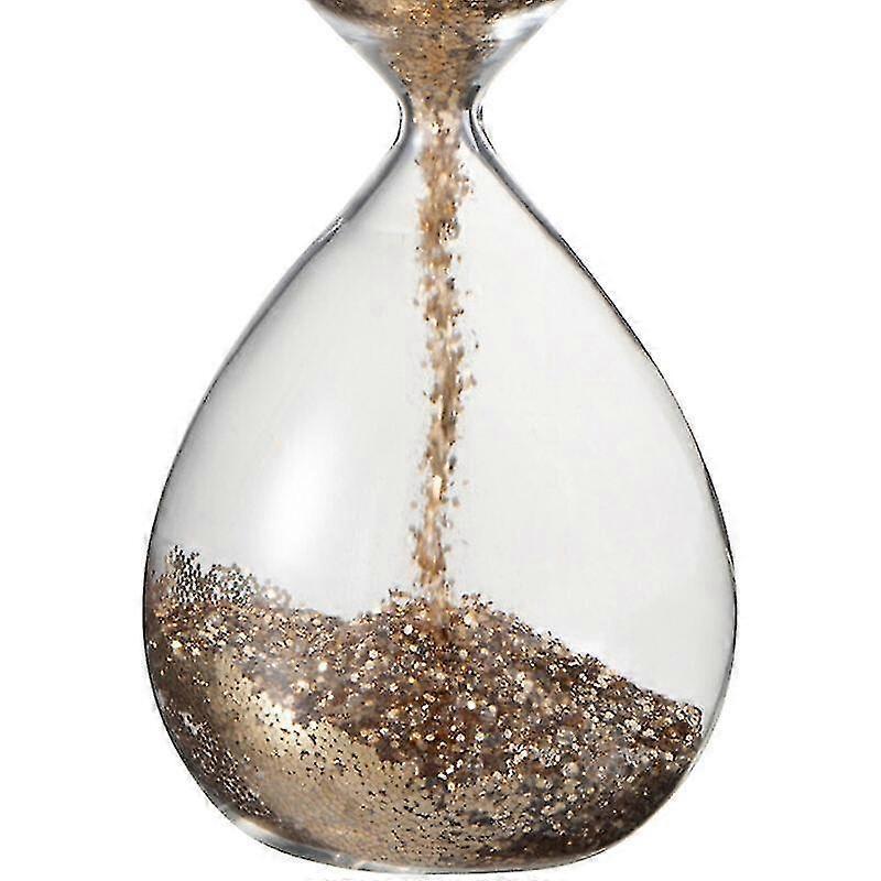 Hourglass Decoration In Glass And Gold Glitter Sand