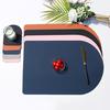 Nordic Style Household Leather Placemat Hotel Restaurant Western Food Mat Pu Waterproof Insulation Dining Table Mat Creative Plate Mat