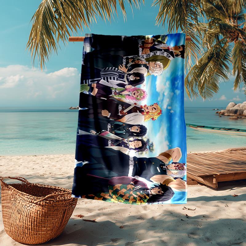 1PC Demon Anime Group Beach Towel - Soft,  Absorbent Microfiber, Lightweight, Ideal for The Beach, Parties, Travel, Camping fan gifts