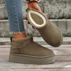 Fashion 2025 New Women Snow Boots Fashion Flats Platform Shoes for Ladies Casual Short Plush Warm Chelsea Ankle Boots Zapatos De Mujer