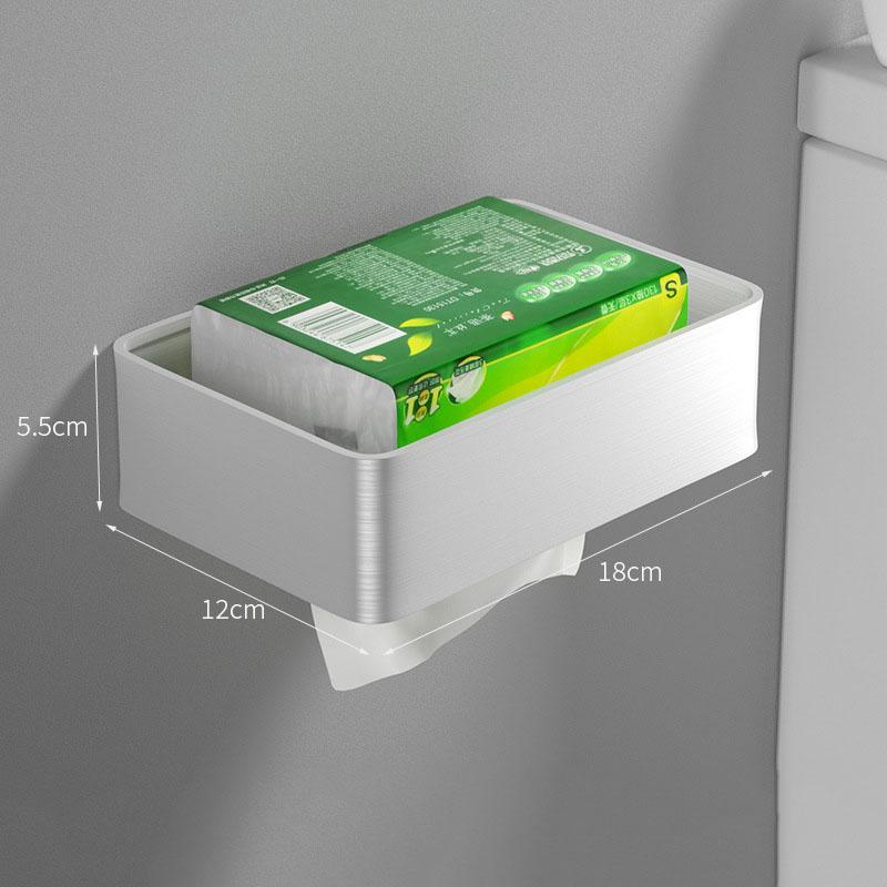 Black Aluminum Bathroom Shelf Wall-mounted Shower Storage Rack Nail-Free/Free Toilet Paper Towel Holder Bathroom Hardware