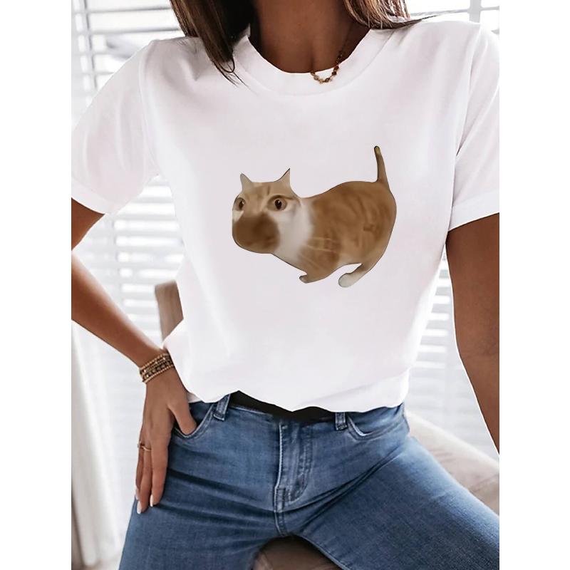 

Solid Color Women s Short Sleeve, Loose Fit & Ideal for Summer Streetwear XXL білий