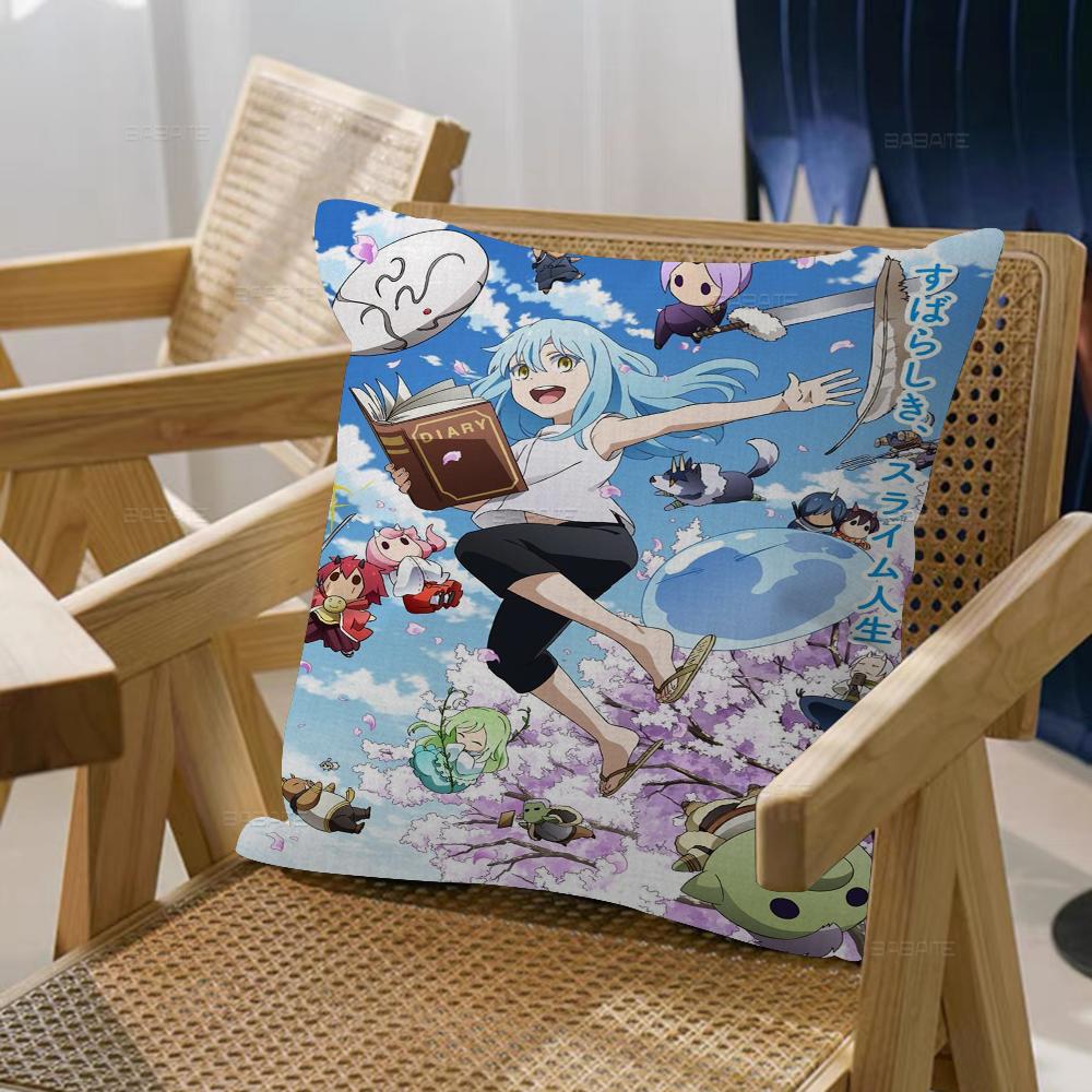 Anime Tensei Shitara Slime Datta Ken Cushion Cover Decorative Pillow Sofa Home Decor Case Pillow Cases