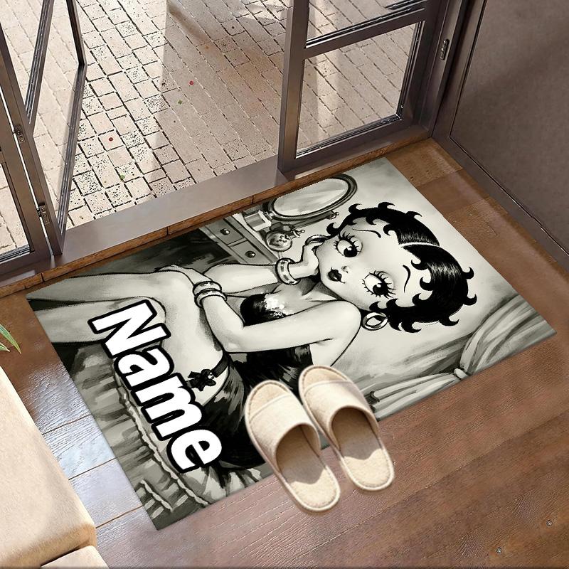 Custom Name Personalized Betty Boop Print Carpet, Versatile Home Decor Rug, for Playroom, Apartment, Balcony, Entryway, Hallway Gift