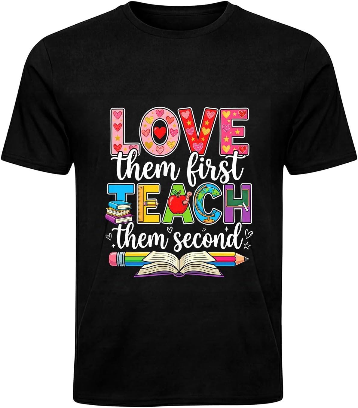 Love Them First Teach Them Second Shirt Classic Unisex Crewneck Sweatshirt Gildan 18000 Comfortable Casual S разноцветный