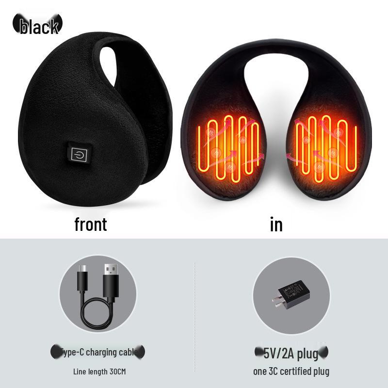

Extra Thick Electric Heated Earmuffs - Warm Ear Covers for Men and Women чорний