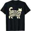 Typography Art British Shorthair Cat T-Shirt for Men Women Kids