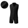 Men Sleeveless Button Down Shirt Vest and Shorts Set Lightweight Casual Summer Beachwear Two Piece Outfit for Outdoor Activities