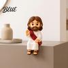Betekenisvolle Geschenken voor Werk Gelegenheid Schattige Biddende Jezus Hars Beeldje, Zegenende Figuur Bureau Standbeeld, Minimalistische Woonkamer Decoraties Religieus