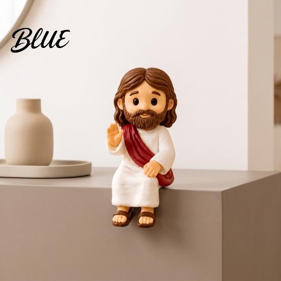Betekenisvolle Geschenken voor Werk Gelegenheid Schattige Biddende Jezus Hars Beeldje, Zegenende Figuur Bureau Standbeeld, Minimalistische Woonkamer Decoraties Religieus