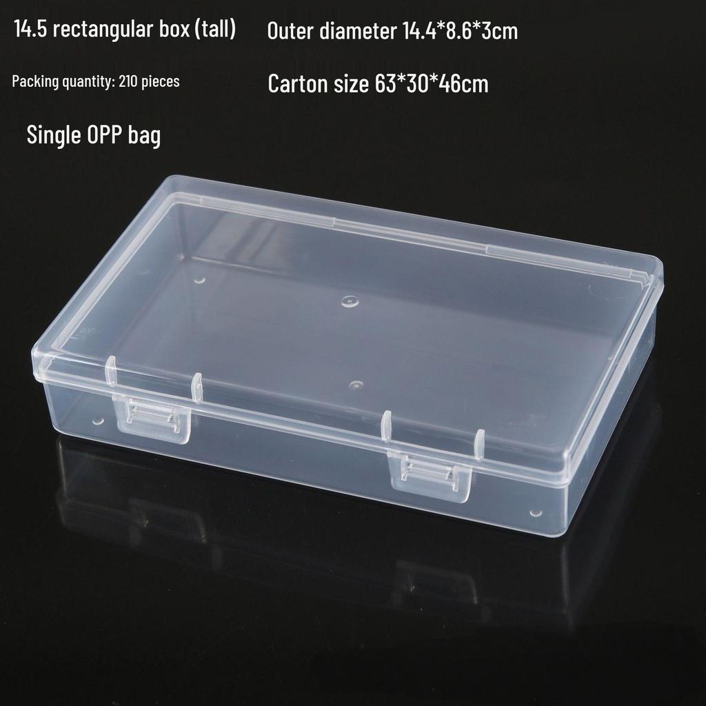 Rectangular Transparent PP Plastic Storage Box for Stationery, Cards, Hardware, Jewelry, and Fishing Gear