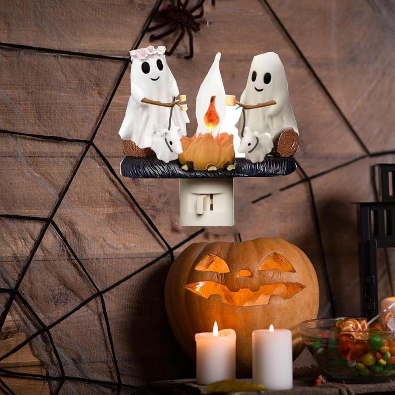 LED Simulated Campfire Night Light Ghost Flickering Decorations Dog Tabletop Decorative Lamp For Home Offices Patio Yard