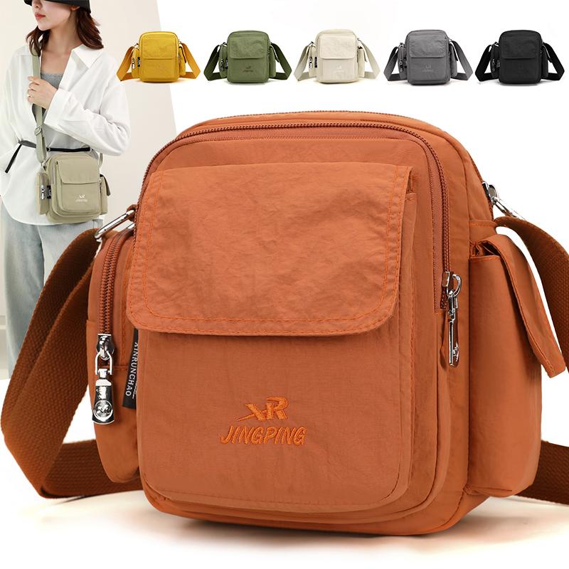 Wasserdichte Nyl-Schultertasche für Damen, Geldbörse mit Reißverschlusstaschen, Leichte Reise-Handtasche, Modisches & Praktisches Design