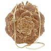 Gold Flower Diamond Evening Clutch Purse WHTUOHENG Lady Women's Formal Party Rhinetone Purses Crystal Dinner Wedding Handbags