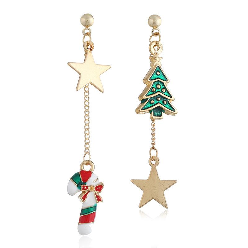 Christmas Color Block Hoop Earrings