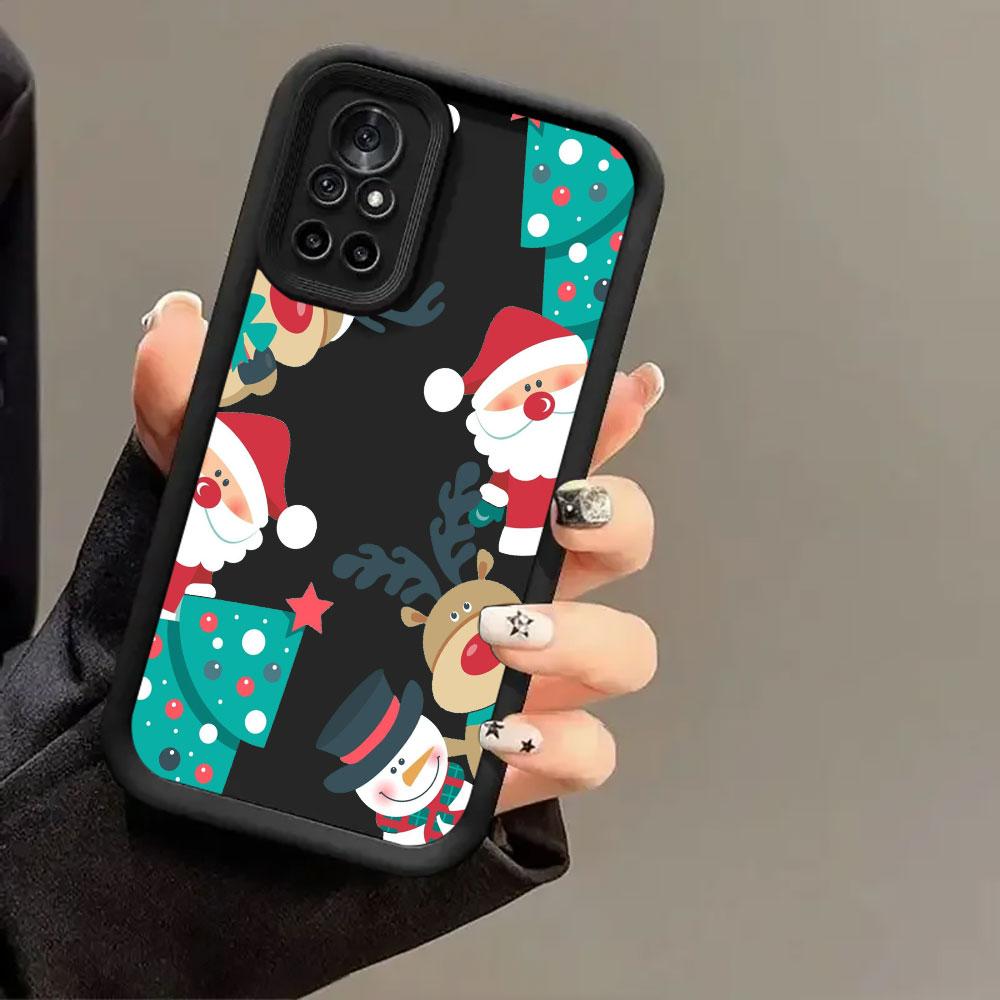 Phone Case For Redmi 15C 14C 13C 12C 15 Christmas Snowman Christmas Tree Cover For Redmi Note 9 10 11 12 13 14 Pro Plus 5G Coque