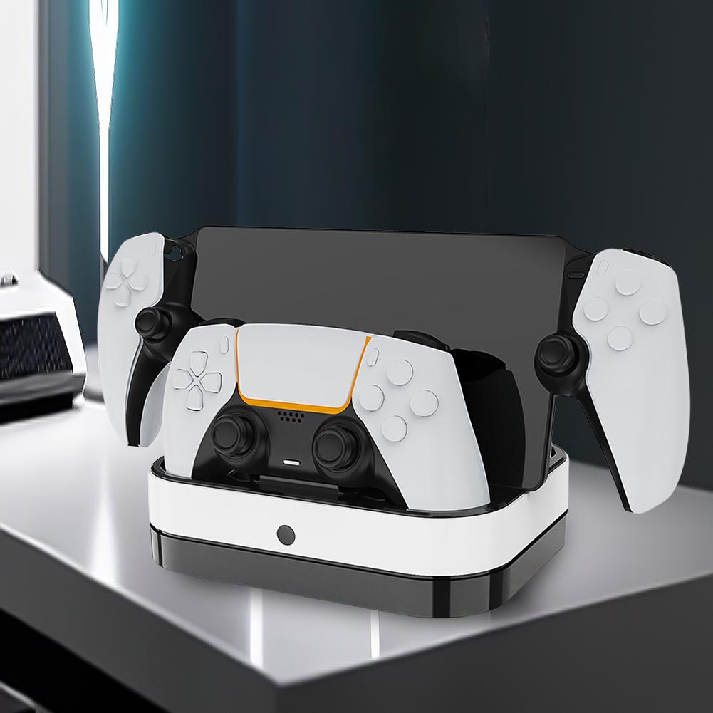 For PS5 Dual Charging Station LED Indicator RGB Light Fast Charging Dock Station Charging Stand for PS5 Controller PS Portal