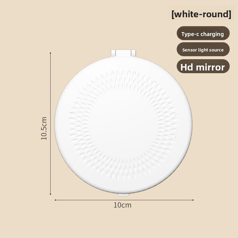 LED Makeup Mirror Portable Foldable Flip Cover Mirror for Touch-Up On-The-Go Charging Travel Mini Mirror