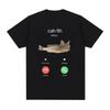 Cah Fih Meme Grappige Bellen Vis Kat Hybride Meme Katoenen T-shirts Absurde Humor Internetcultuur Cadeau Viraal Korte Mouwen T-shirt