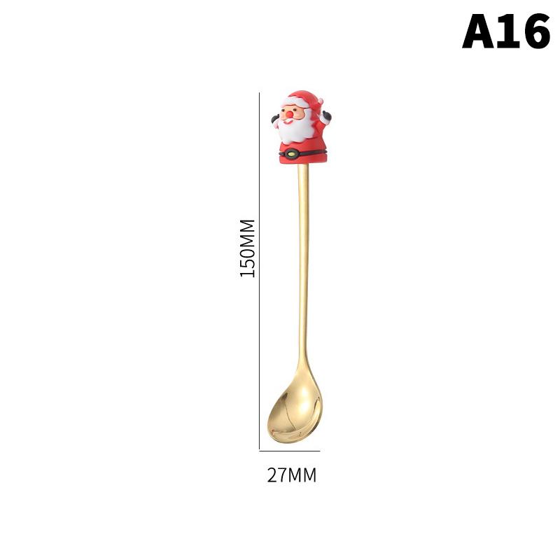 1/2/4/6 Stück Edelstahl Löffel Weihnachts Dessertlöffel Kuchengabel Cartoon Weihnachtsbaum Elch Löffel Gabel Weihnachtsgeschenkbox