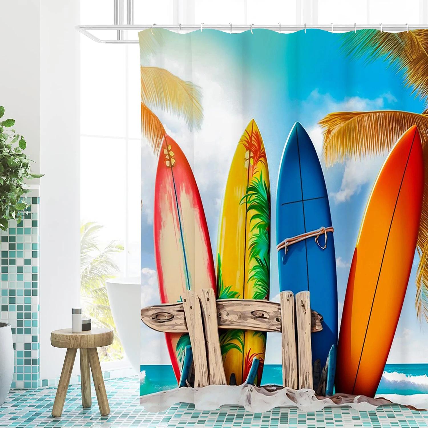 

Sea boat Bathing Curtain Bathroom Shower Curtain Waterproof With 12 Hooks Home Deco W90xH180cm