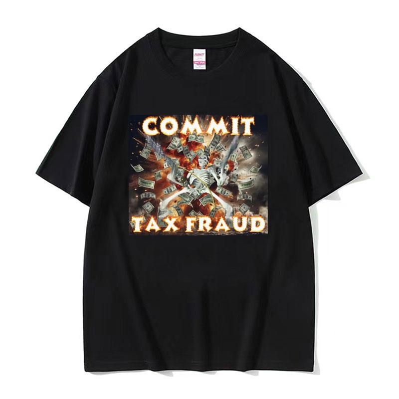 Steuerhinterziehung Lustiges Parodie-Meme T-Shirt Böses Skelett Badass Unangemessenes T-Shirt Herrenbekleidung Vintage Oversized T-Shirt