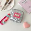 Waterproof Sanitary Pad Storage Pouch Silver Bowknot Design Portable Square Makeup Organizers For Women Travel Essential