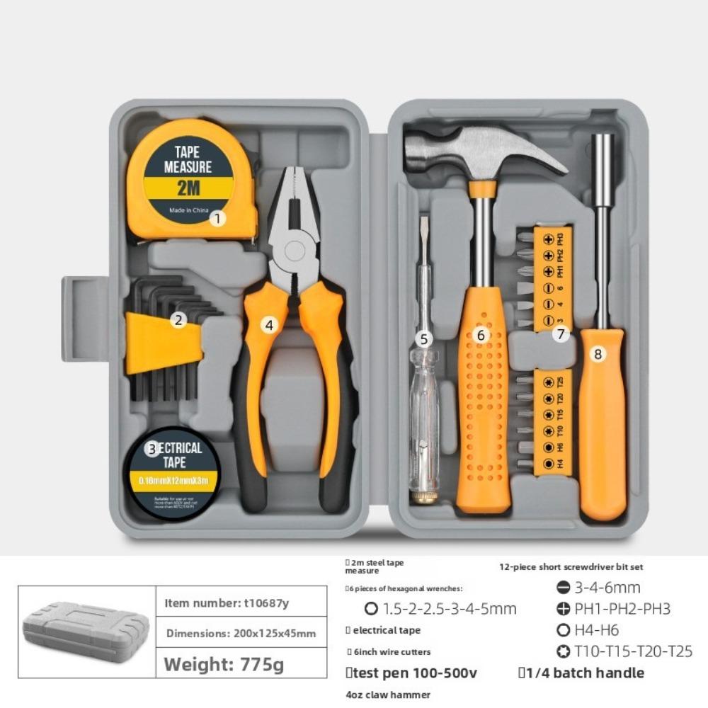 All-in-One Household DIY Tool Kit Compact Heavy Duty Hand Tool Kit Professional Mini Tool Box Set Home Improvement