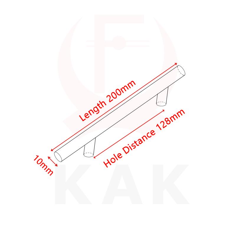 KAK 2" ~ 20'' Gold Küchenschrank T-Stange Gerader Griff Knöpfe Schrankgriff Durchmesser 10mm Edelstahlgriffe Möbelgriff