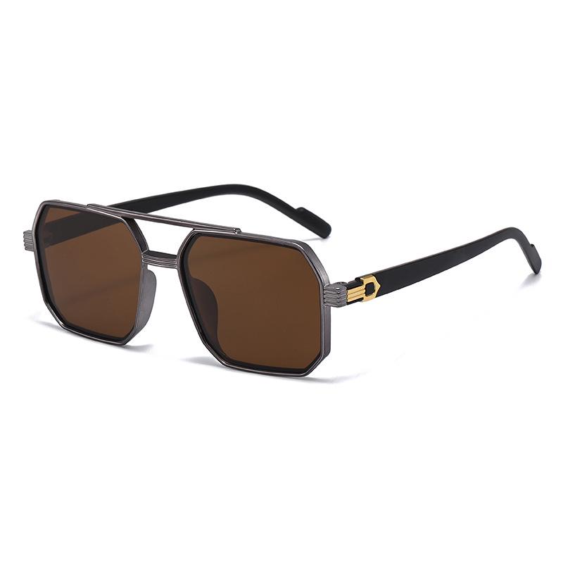 Lunettes de soleil aviateur carrées élégantes à double pont 2026 - Mode unisexe pour hommes et femmes