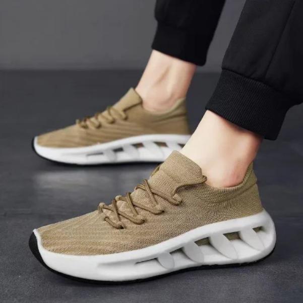 New Flying Woven Summer Autumn Spring Breathable Sports Soft Shoes Men's Slip-on Casual Shoes  M1024