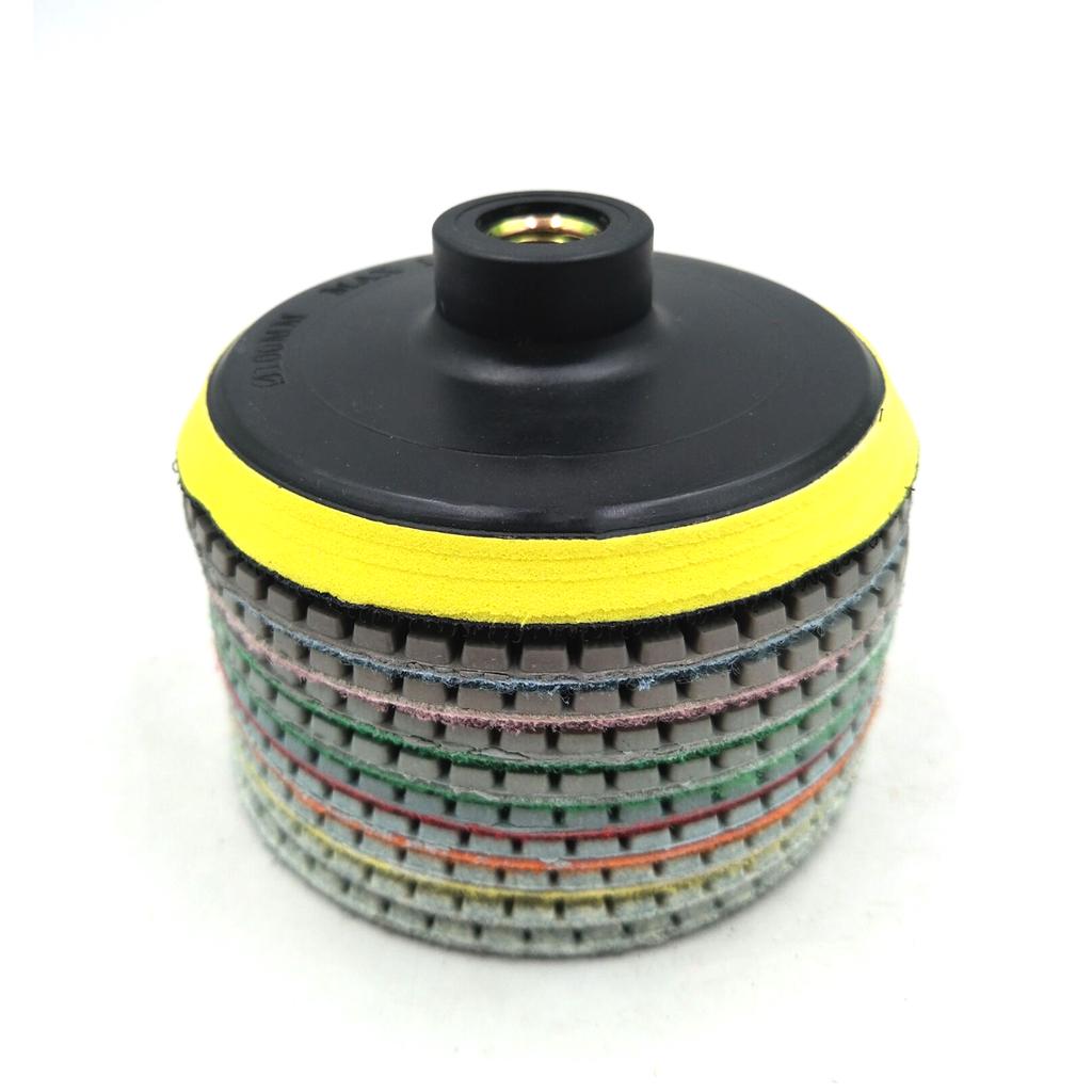 10 Piece Set Diamond Polishing Pads 4 Inch Wet/Dry Granite Stone Concrete Marble