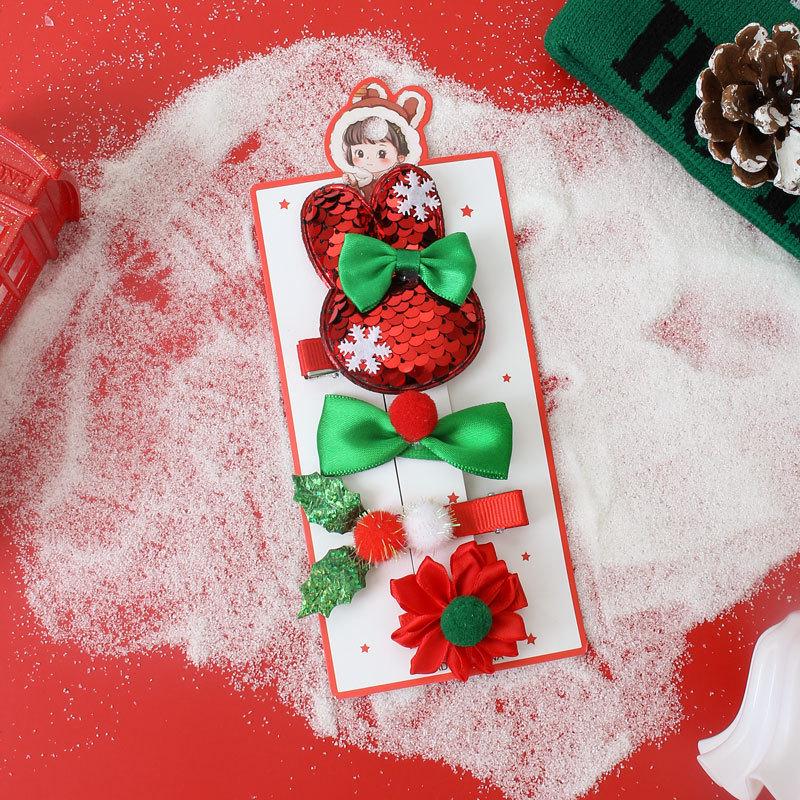 2024 Christmas Hair Clips for Girls - Festive Bow & Side Accessories for Kids
