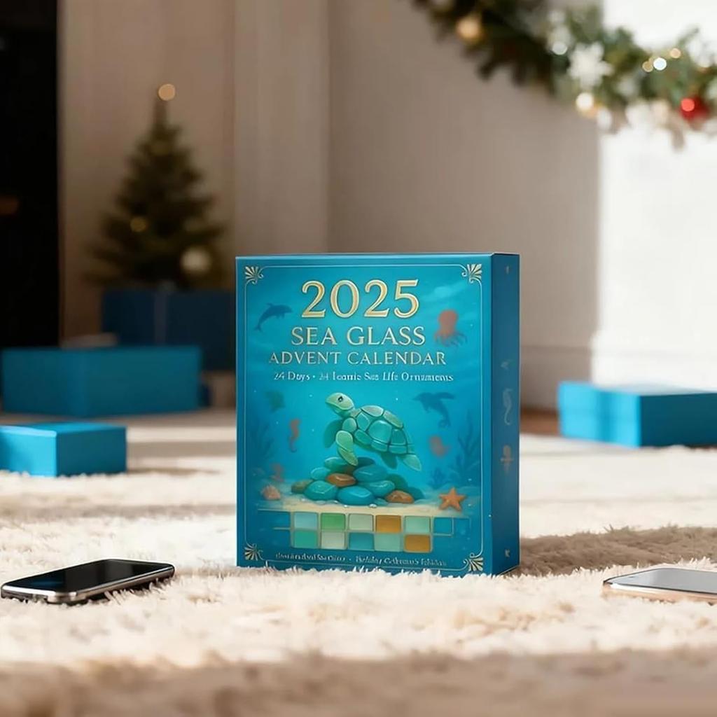 Christmas Advent Calendar with 24 Christmas Tree Ornaments Advent Countdown Calendar for Ocean Themed Holiday Surprises Gift