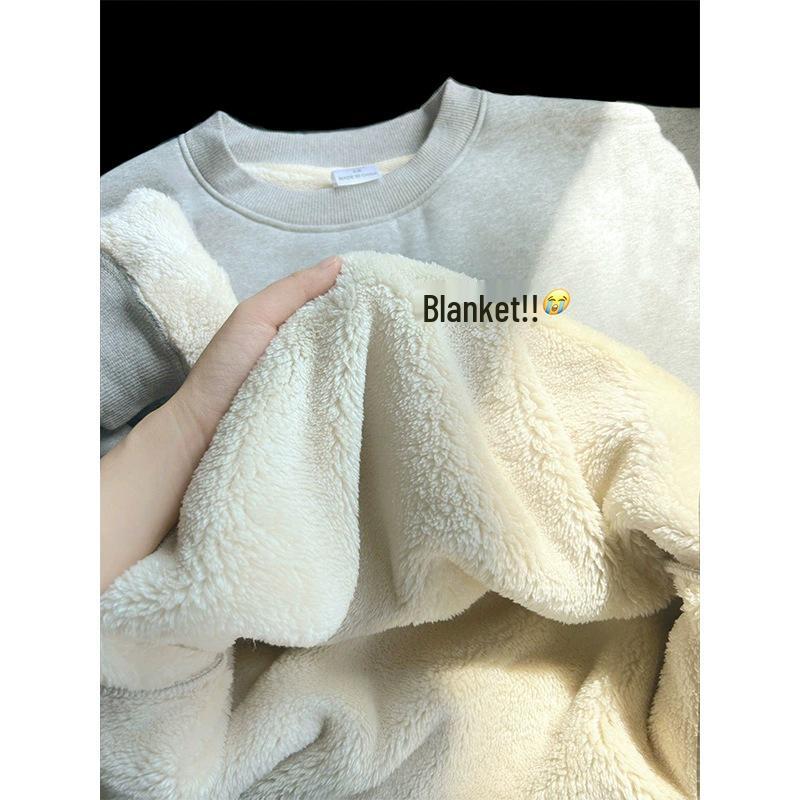 Женский худи из мериносовой шерсти с флисовой подкладкой цвета вереска маленького размера - Коллекция ОсеньЗима 2025 Crew Neck White Grey 2839₽