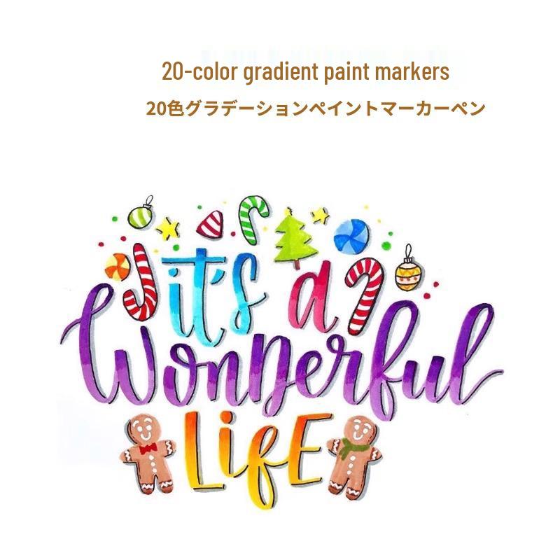 Filolang Gradient Paint Marker - Waterproof, Fade-Resistant, Light & Dark Pens for Journals & Graffiti