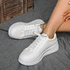 Women Leather Pu Casual Shoes New  Woman Shoes Fashion Platform White Shoes Sneakers Breathable Lace-Up Women Sneakers 329