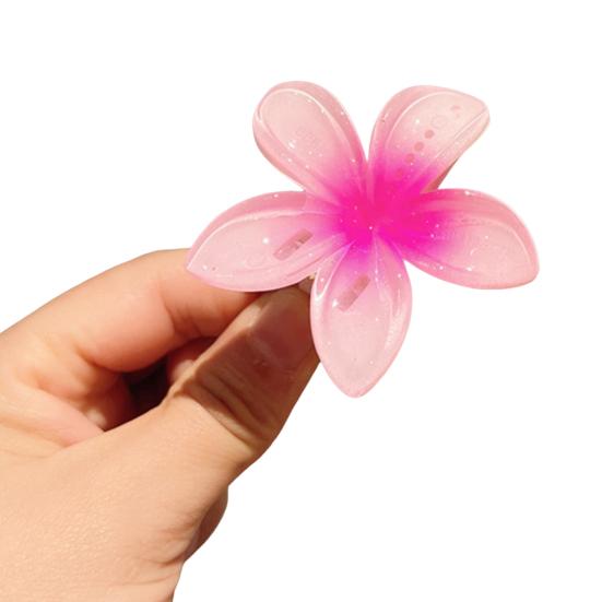 Haarkralle Transparent Farbverlauf Blütenform Haarspange Anti-Rutsch Zähne Hinterkopf Haarkralle Vielseitiges Haaraccessoire