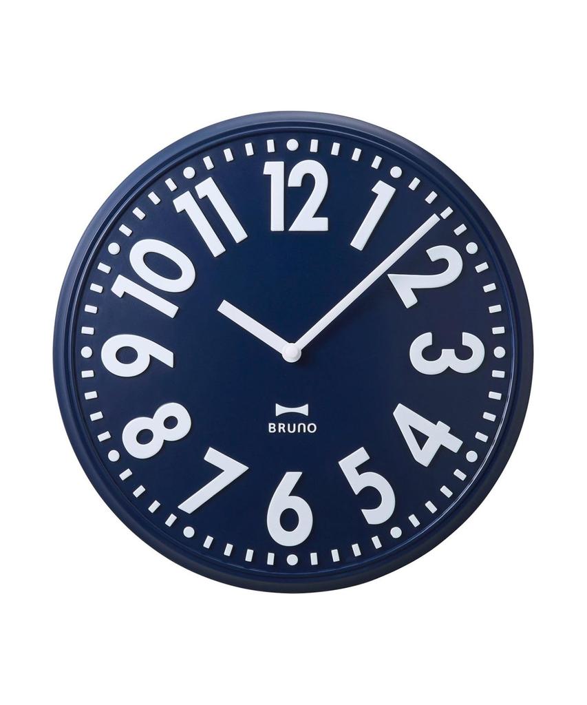 BRUNO Embossed Wall Clock Navy No Size BCW049-NV